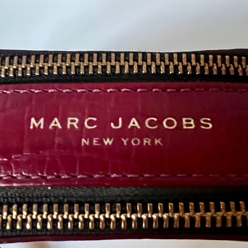 Marc Jacobs Snapshot Croc Embossed Leather Crossbody Bag Red Gold Hardware - Picture 5 of 12